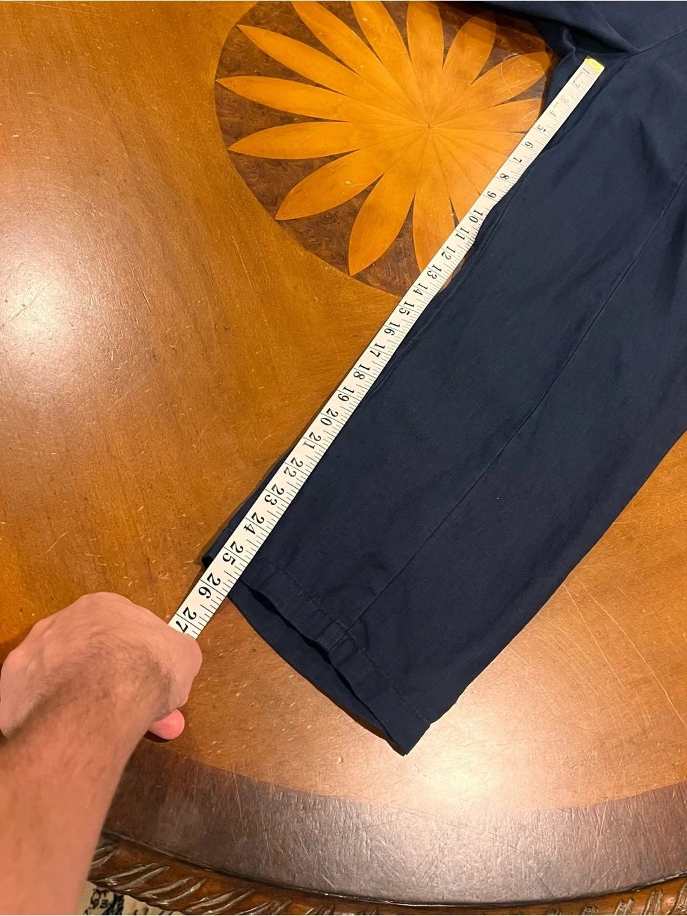 Quince Women’s 100% European Linen Flax Pull-On Pant Medium Navy Relaxed Fit